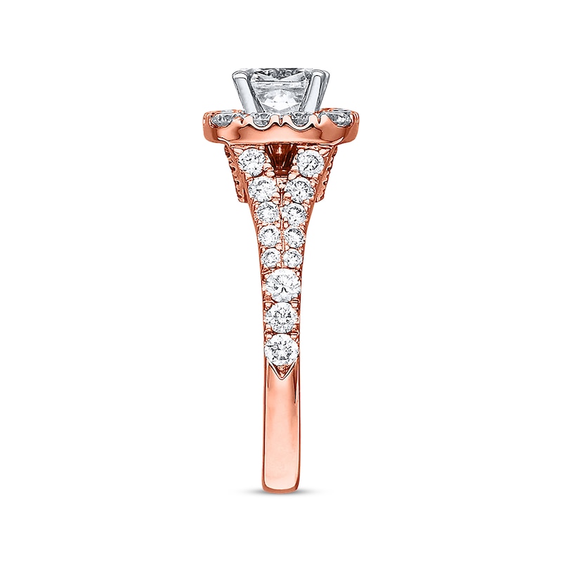 Main Image 2 of Previously Owned Neil Lane Engagement Ring 2-1/6 ct tw Cushion & Round-cut Diamonds 14K Rose Gold - Size 5.5