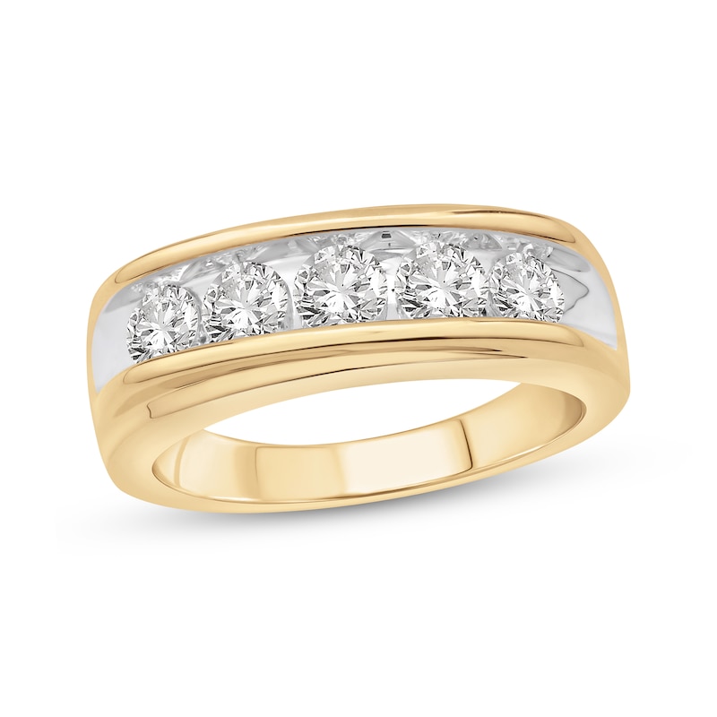 Main Image 1 of Previously Owned Men's Diamond Wedding Band 2 ct tw Round-cut 10K Yellow Gold
