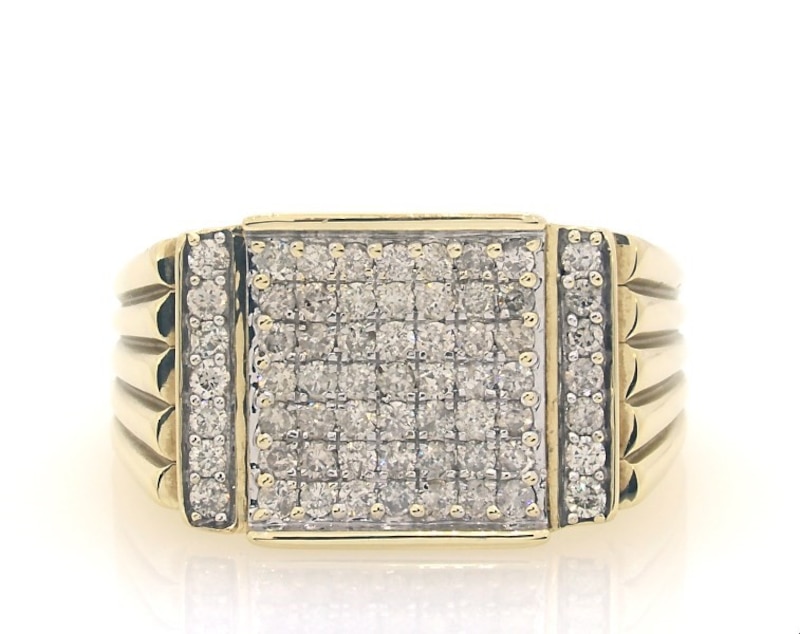 Main Image 1 of Previously Owned Men's Diamond Ring 1 ct tw Round-cut 10K Yellow Gold