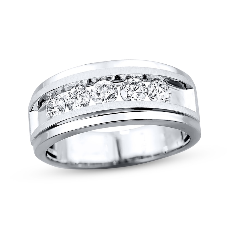 Previously Owned Men's Diamond Wedding Band 1 ct tw 10K White Gold