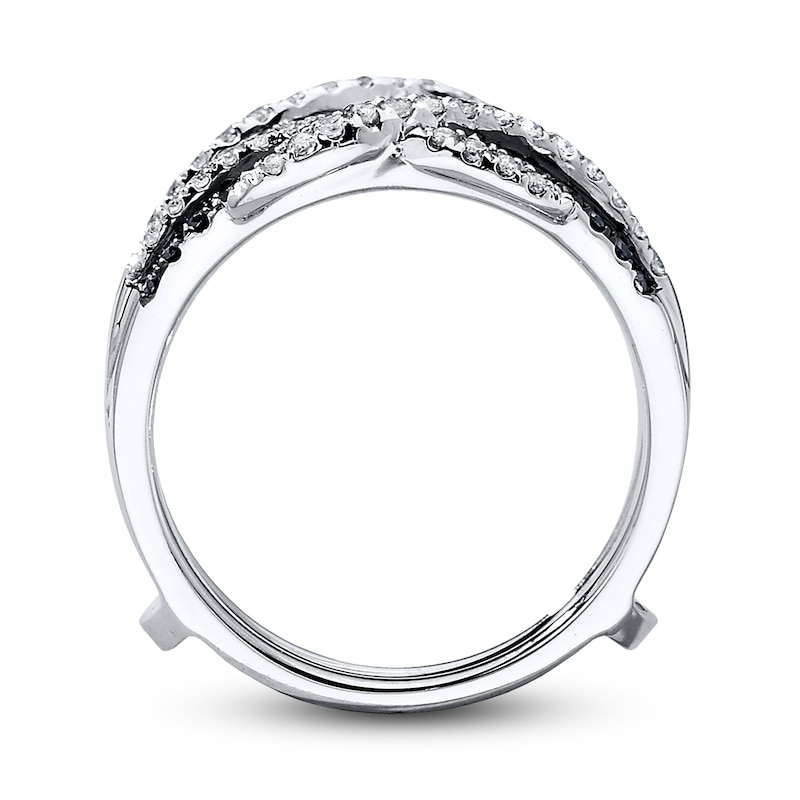 Main Image 2 of Previously Owned Black & White Diamonds 1/2 ct tw Enhancer Ring 14K White Gold