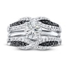 Thumbnail Image 3 of Previously Owned Black & White Diamonds 1/2 ct tw Enhancer Ring 14K White Gold