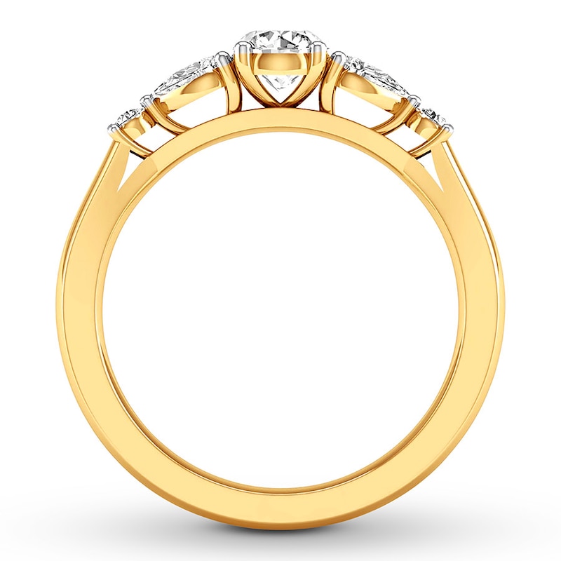 Main Image 2 of Previously Owned Diamond Engagement Ring 1 ct tw Round/Pear 14K Yellow Gold