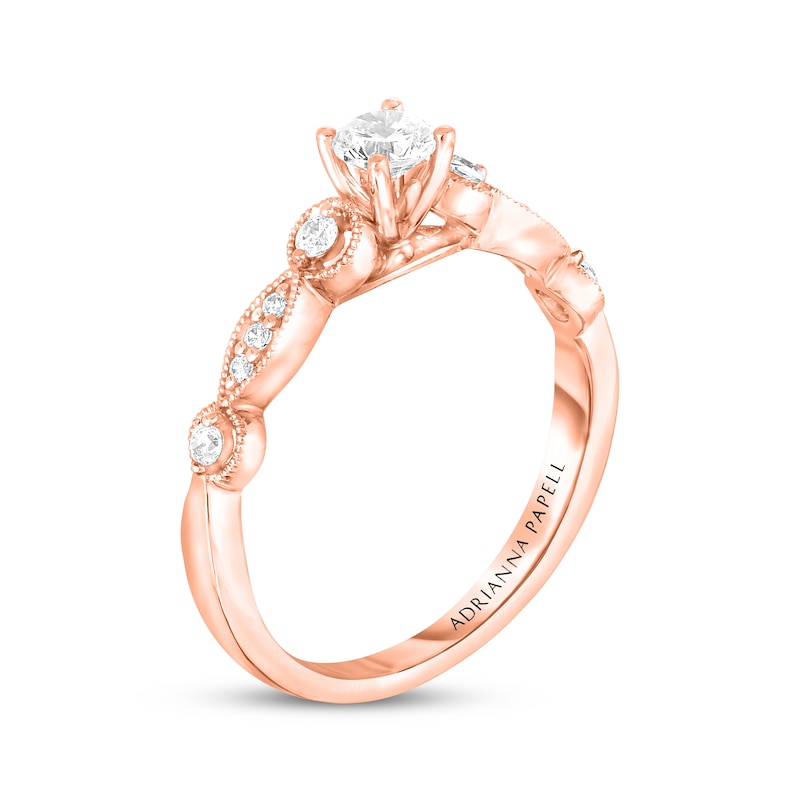 Main Image 2 of Previously Owned Adrianna Papell Diamond Engagement Ring 3/8 ct tw Round-cut 14K Rose Gold