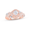Thumbnail Image 1 of Previously Owned Adrianna Papell Diamond Engagement Ring 1 ct tw Round & Marquise-cut 14K Rose Gold