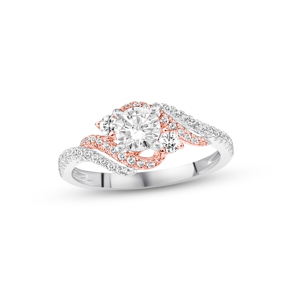 Previously Owned Diamond Engagement Ring 3/4 ct tw Round-cut 14K Two-Tone Gold