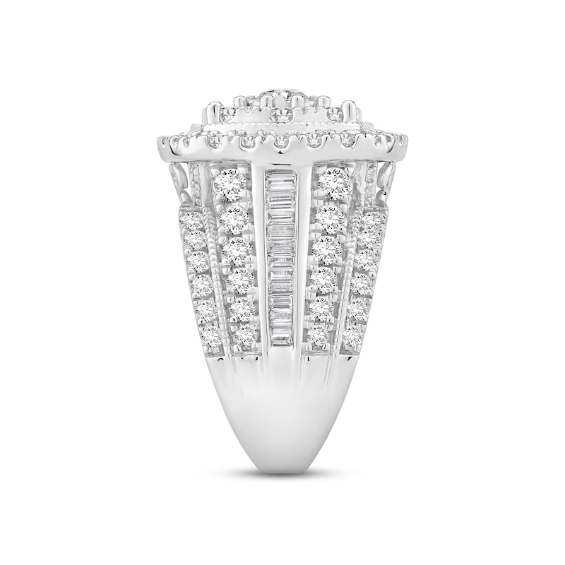 Main Image 2 of Previously Owned Diamond Engagement Ring 4 ct tw Round & Baguette-cut 10K White Gold