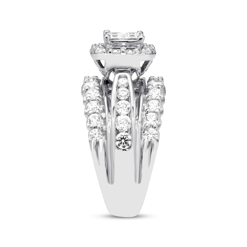 Previously Owned Diamond Engagement Ring 2 ct tw Princess & Round-cut 14K White Gold