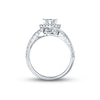 Thumbnail Image 3 of Previously Owned THE LEO Diamond Engagement Ring 3/4 ct twPrincess & Round-cut Diamonds 14K White Gold