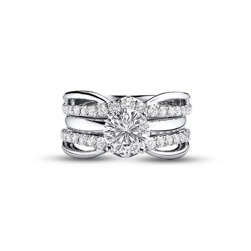 Previously Owned THE LEO Diamond Wrap Ring 3/4 ct tw Round-cut 14K White Gold