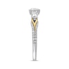 Thumbnail Image 2 of Previously Owned Three-Stone Diamond Engagement Ring 1-1/3 ct tw Princess & Round-cut 14K Two-Tone Gold