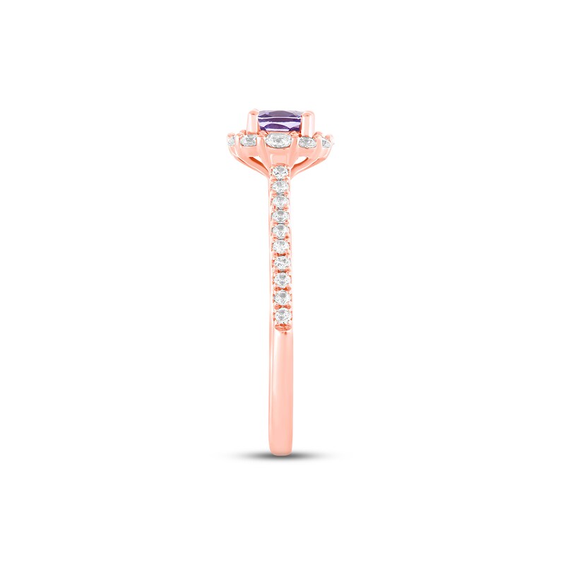 Main Image 3 of Previously Owned Tanzanite Engagement Ring 3/8 ct tw Round-cut Diamonds 14K Rose Gold