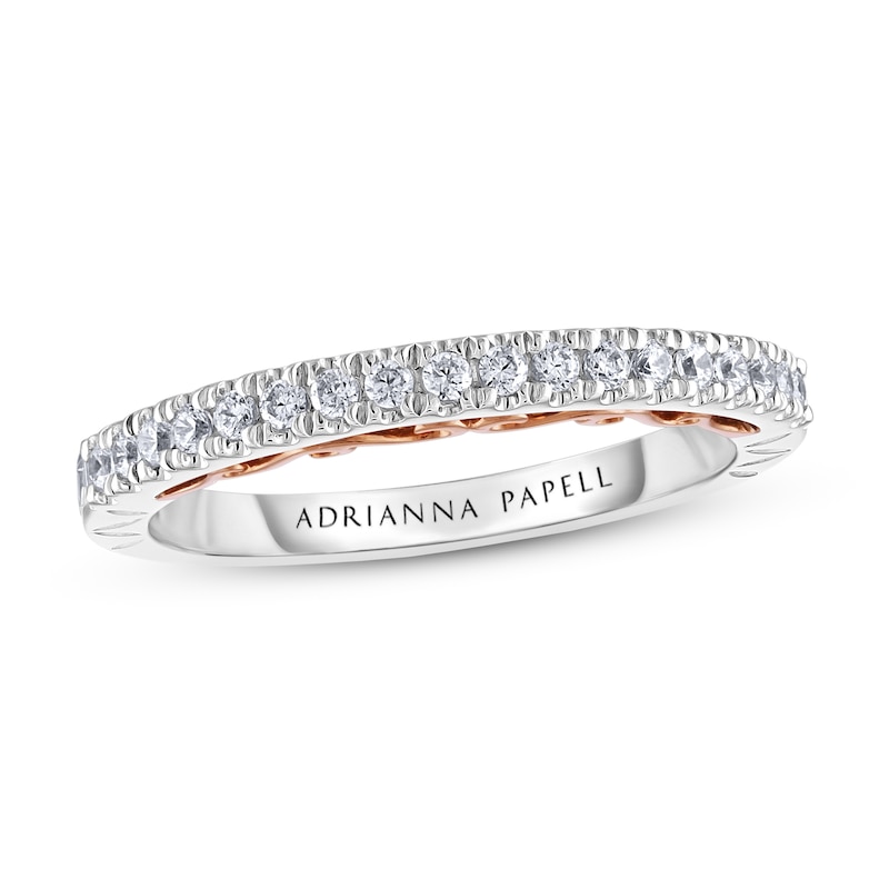 Main Image 1 of Previously Owned Adrianna Papell Diamond Wedding Band 1/4 ct tw Round-cut 14K Two-Tone Gold