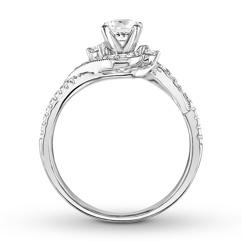 Main Image 2 of Previously Owned 3-Stone Diamond Engagement Ring 3/4 ct tw Round 14K White Gold