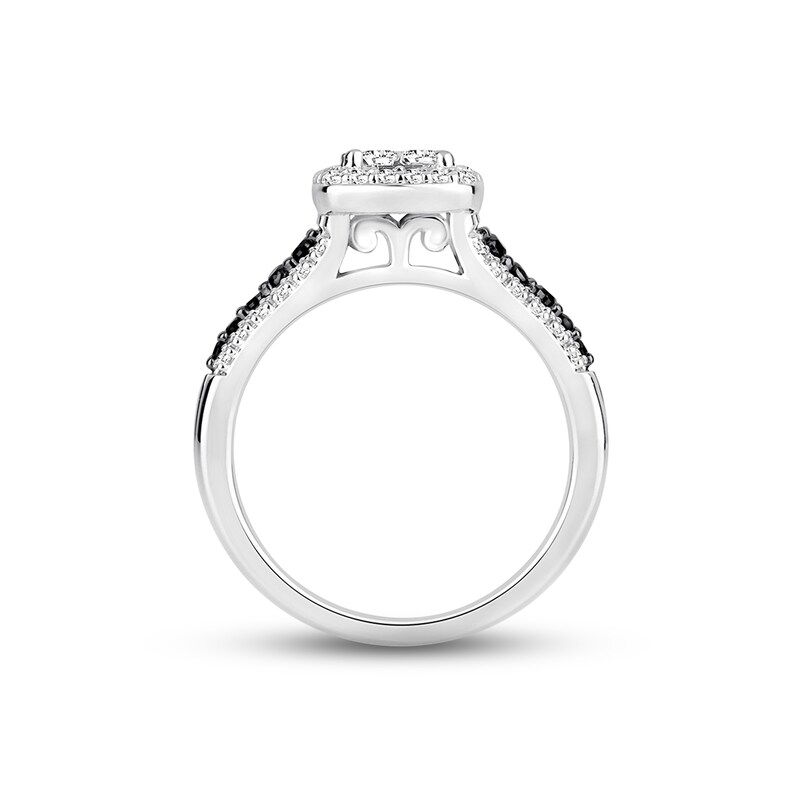 Main Image 3 of Previously Owned  Black & White Diamond Engagement Ring 3/4 ct tw 14K White Gold