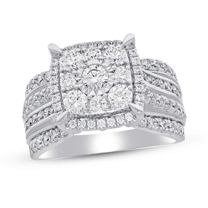 Main Image 1 of Previously Owned Diamond Engagement Ring 2 ct tw Round-cut 10K White Gold