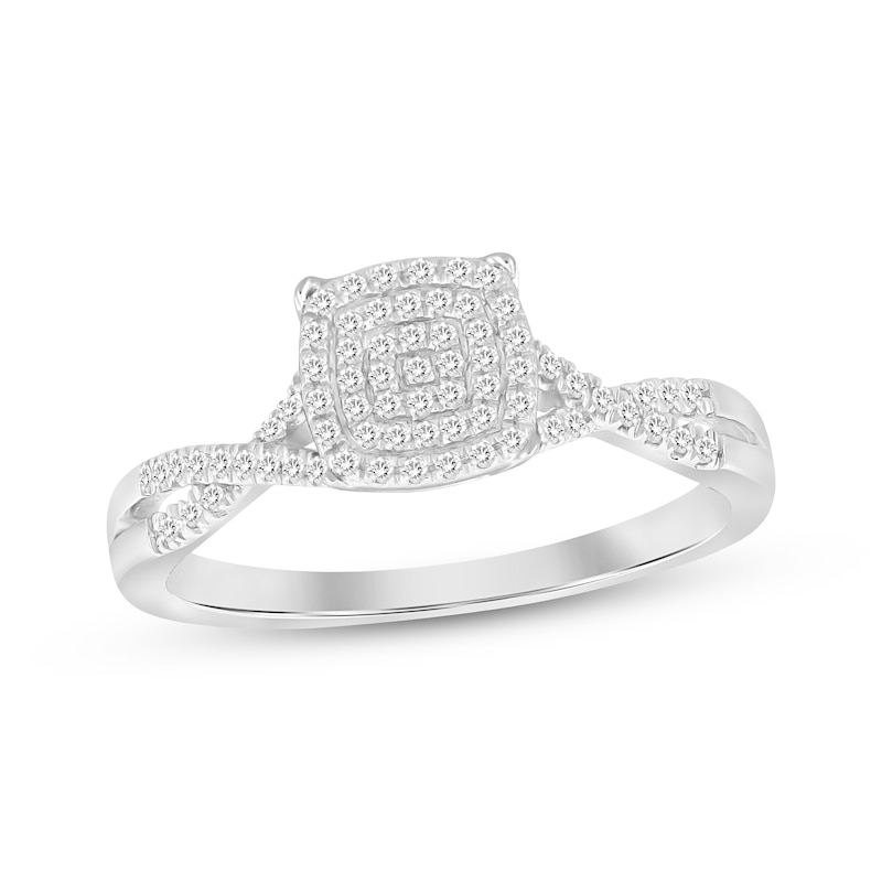 Main Image 1 of Previously Owned Diamond Promise Ring 1/6 ct tw Round-cut 10K White Gold