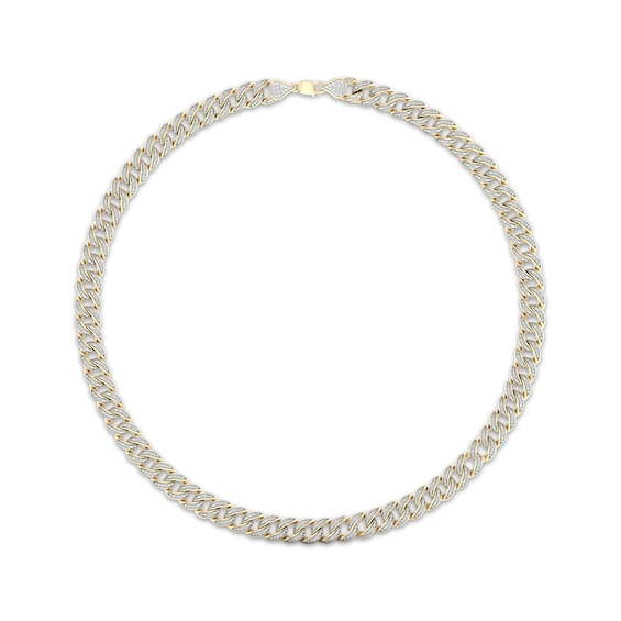 Previously Owned Men's Cuban Curb Chain Necklace 6 ct tw Diamonds 10K Yellow Gold 22"