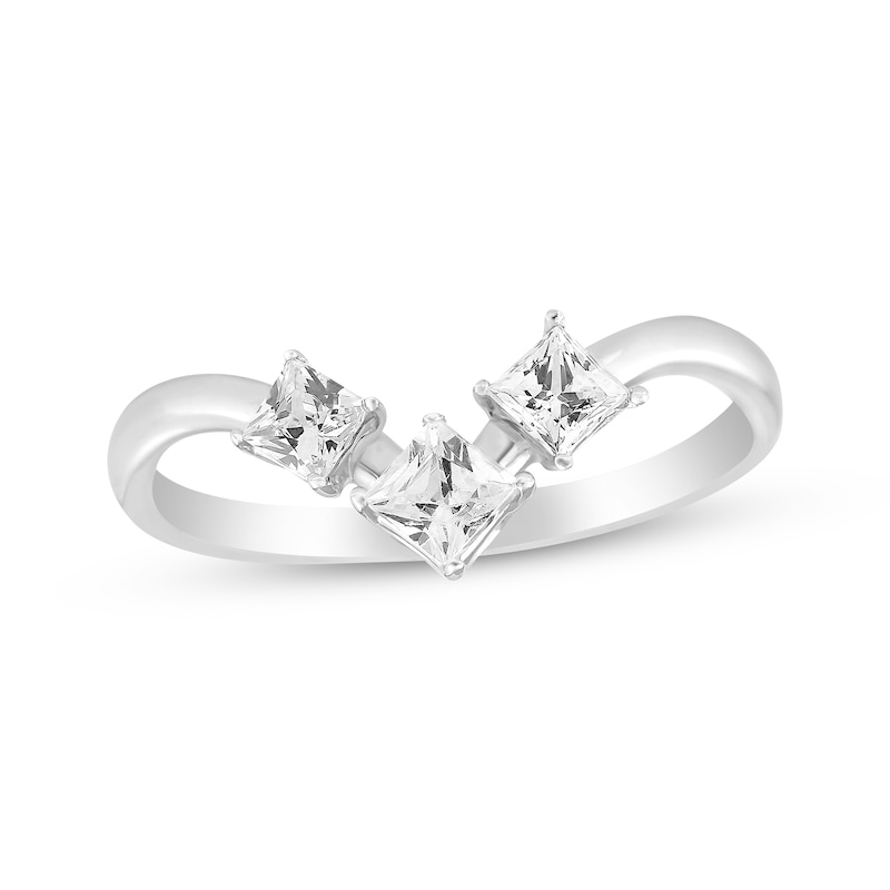 Main Image 1 of Previously Owned Three-Stone Princess-cut Diamond Ring 1/2 ct tw 10K White Gold