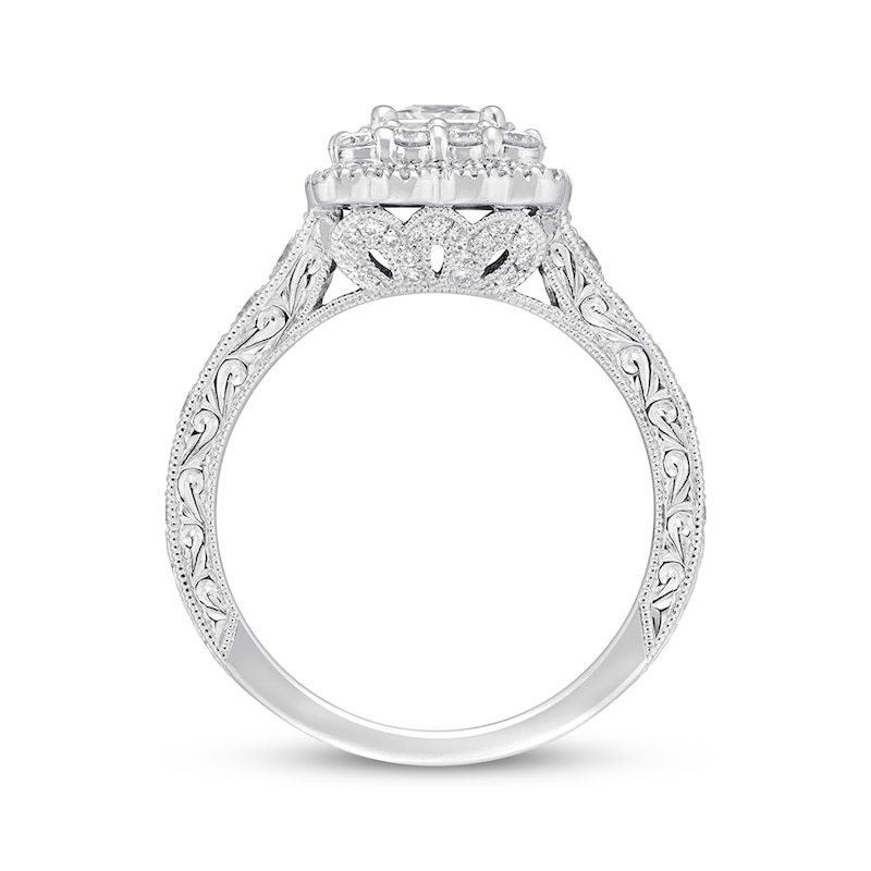 Main Image 3 of Previously Owned Neil Lane Diamond Engagement Ring 1-3/8 ct tw Princess & Round-cut 14K White Gold