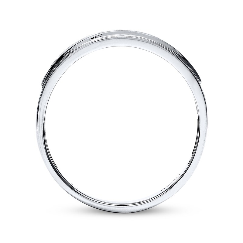 Main Image 3 of Previously Owned Men's Diamond Wedding Band 1/4 ct tw Round-cut 10K White Gold