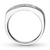 Thumbnail Image 2 of Previously Owned Men's Wedding Band 1 ct tw Black Diamonds 14K White Gold