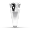 Thumbnail Image 3 of Previously Owned Men's Wedding Band 1 ct tw Black Diamonds 14K White Gold