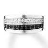 Thumbnail Image 4 of Previously Owned Men's Wedding Band 1 ct tw Black Diamonds 14K White Gold