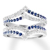 Thumbnail Image 1 of Previously Owned Sapphire Enhancer Ring 1/2 ct tw Diamonds 14K White Gold