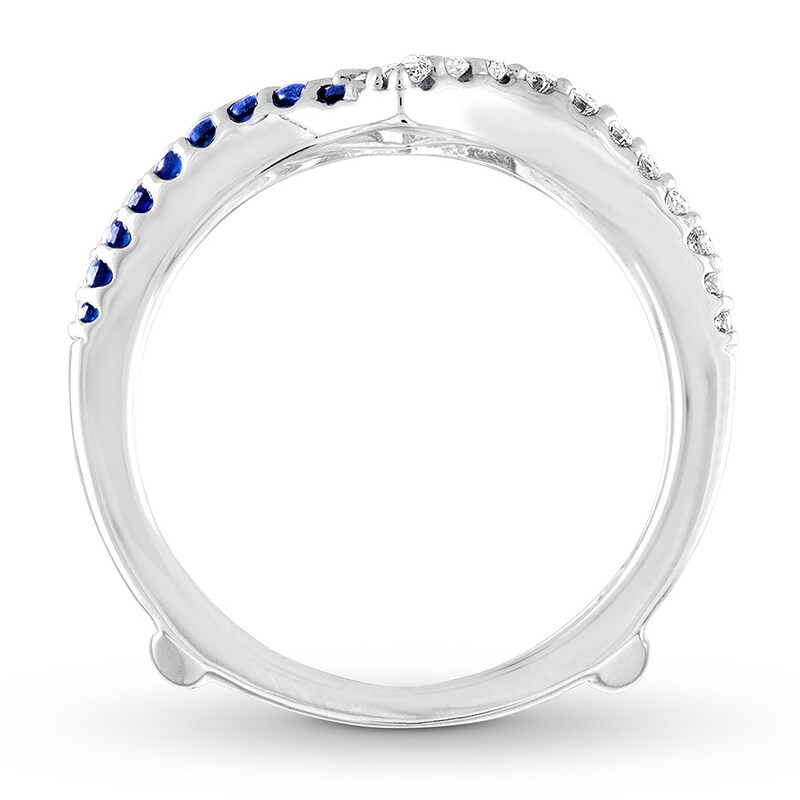 Main Image 2 of Previously Owned Sapphire Enhancer Ring 1/2 ct tw Diamonds 14K White Gold