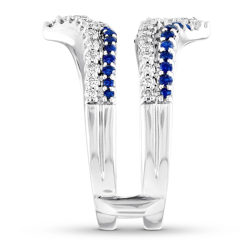 Main Image 3 of Previously Owned Sapphire Enhancer Ring 1/2 ct tw Diamonds 14K White Gold