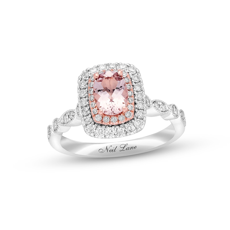 Main Image 1 of Previously Owned Neil Lane Morganite Engagement Ring 5/8 ct tw Diamonds 14K Gold