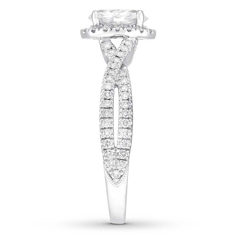 Previously Owned Neil Lane Premiere Diamond Engagement Ring 1-1/3 ct tw Oval & Round-cut 14K White Gold - Size 4