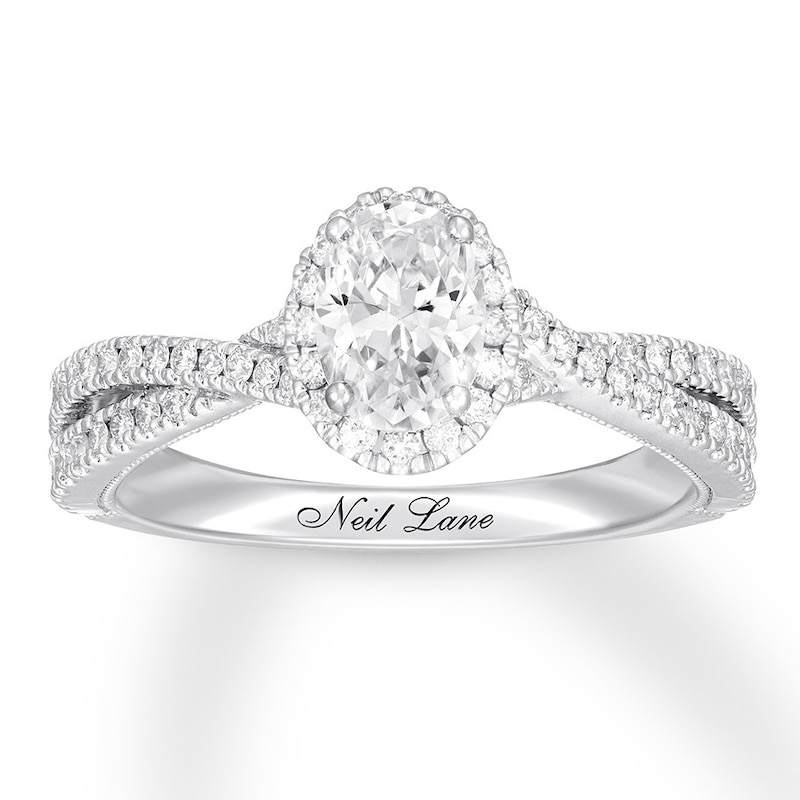 Previously Owned Neil Lane Premiere Diamond Engagement Ring 1-1/3 ct tw Oval & Round-cut 14K Gold - Size 8.5