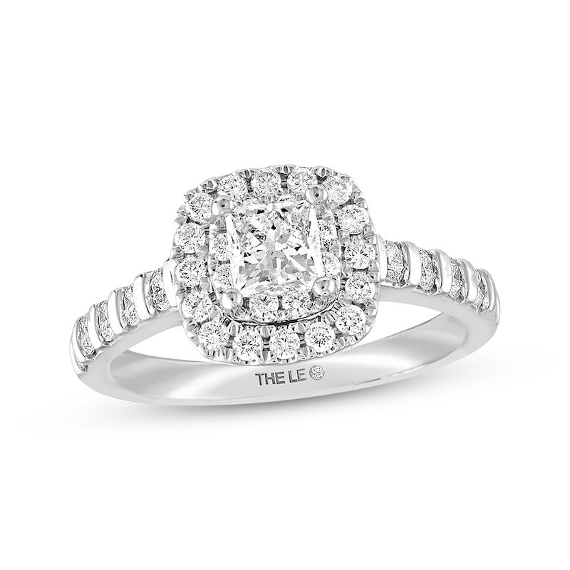 Main Image 1 of Previously Owned THE LEO Diamond Engagement Ring 1 ct tw Princess & Round-cut 14K White Gold