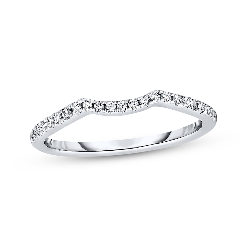 Main Image 1 of Previously Owned Diamond Wedding Band 1/8 ct tw Round-cut 14K White Gold