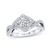 Thumbnail Image 1 of Previously Owned THE LEO Diamond Engagement Ring 1 ct tw Princess & Round-cut 14K White Gold