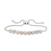 Thumbnail Image 1 of Previously Owned Diamond Heart Bolo Bracelet 1/20 ct tw 10K Rose Gold/Sterling Silver 9.5"