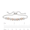 Thumbnail Image 2 of Previously Owned Diamond Heart Bolo Bracelet 1/20 ct tw 10K Rose Gold/Sterling Silver 9.5"
