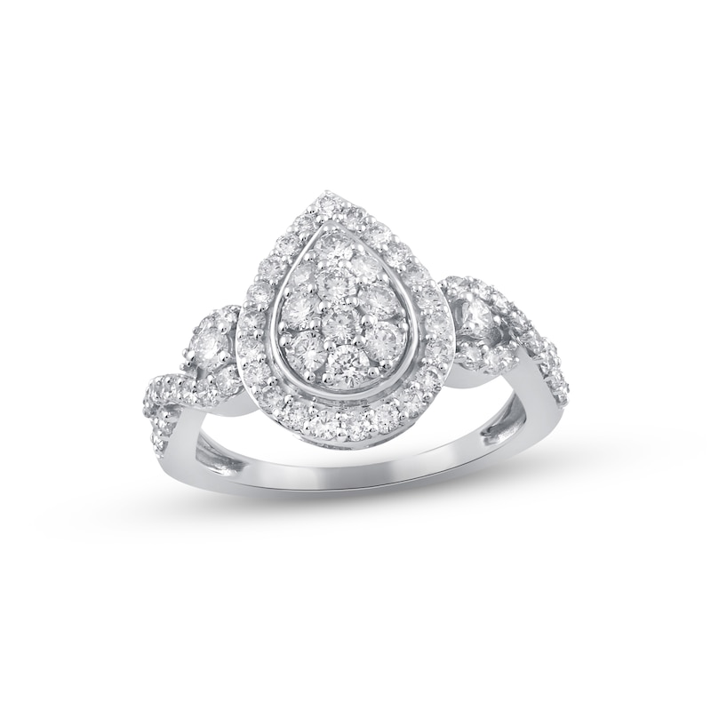 Main Image 1 of Previously Owned Diamond Ring 1 ct Round-cut 10K White Gold