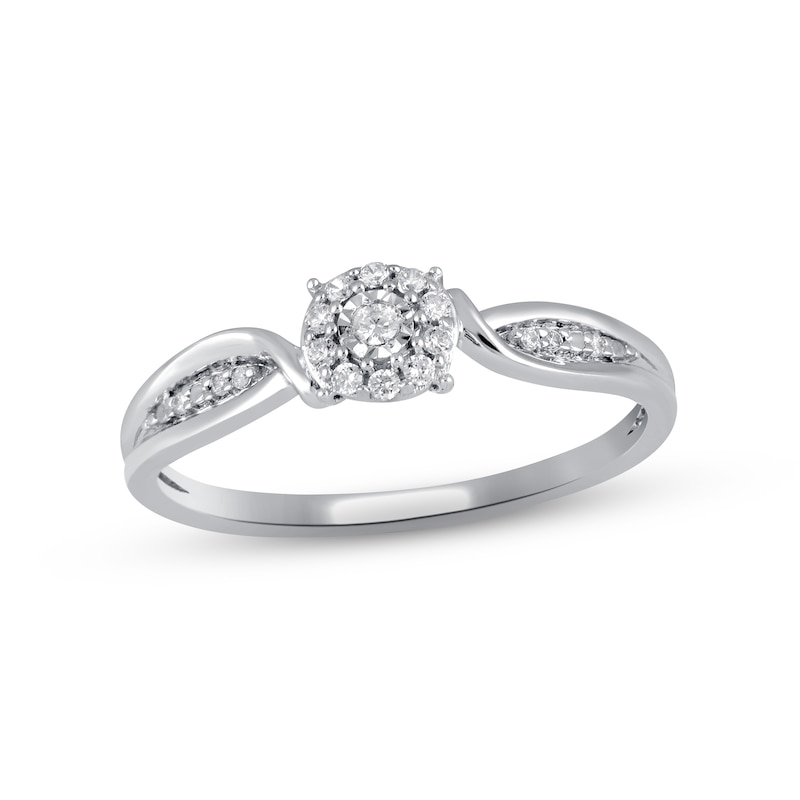 Main Image 1 of Previously Owned Diamond Ring 1/10 ct tw 10K White Gold