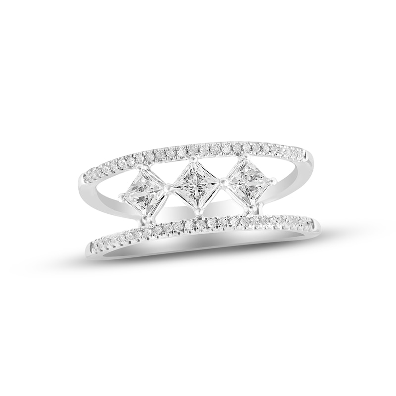 Previously Owned  Three-Stone Diamond Ring 3/4 ct tw 10K White Gold - Size 7