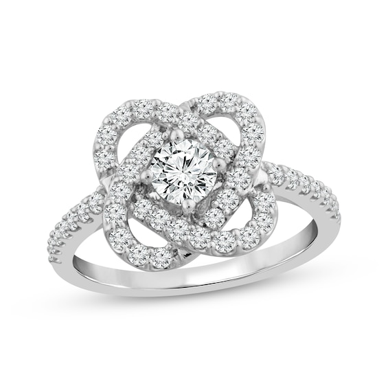 Previously Owned Center of Me Diamond Ring 1 ct tw 14K White Gold