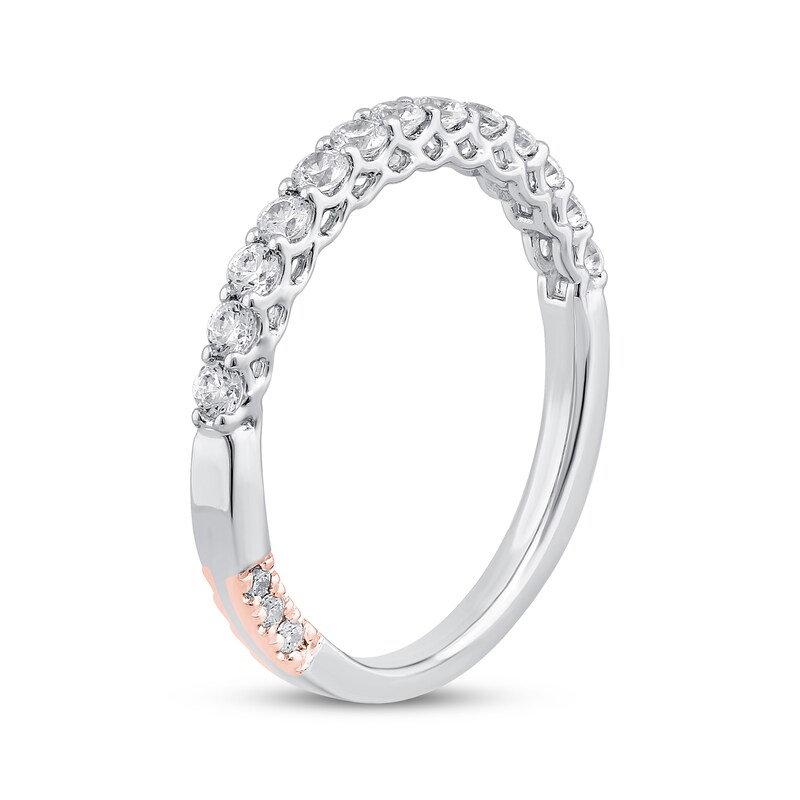 Main Image 2 of Previously Owned Diamond Wedding Band 1/2 ct tw Round-cut 14K Two-Tone Gold