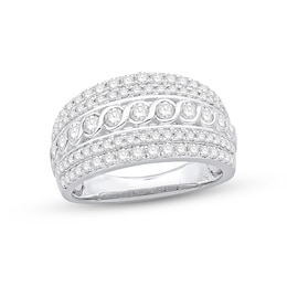 Previously Owned Diamond Anniversary Ring 1 ct tw Round-cut 10K White Gold
