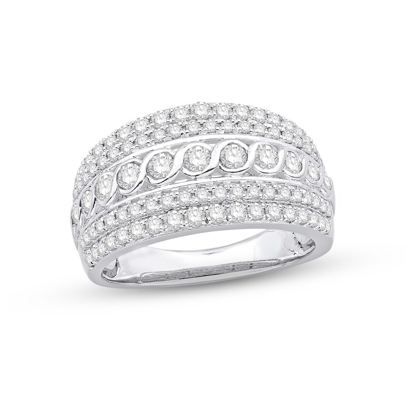 Main Image 1 of Previously Owned Diamond Anniversary Ring 1 ct tw Round-cut 10K White Gold