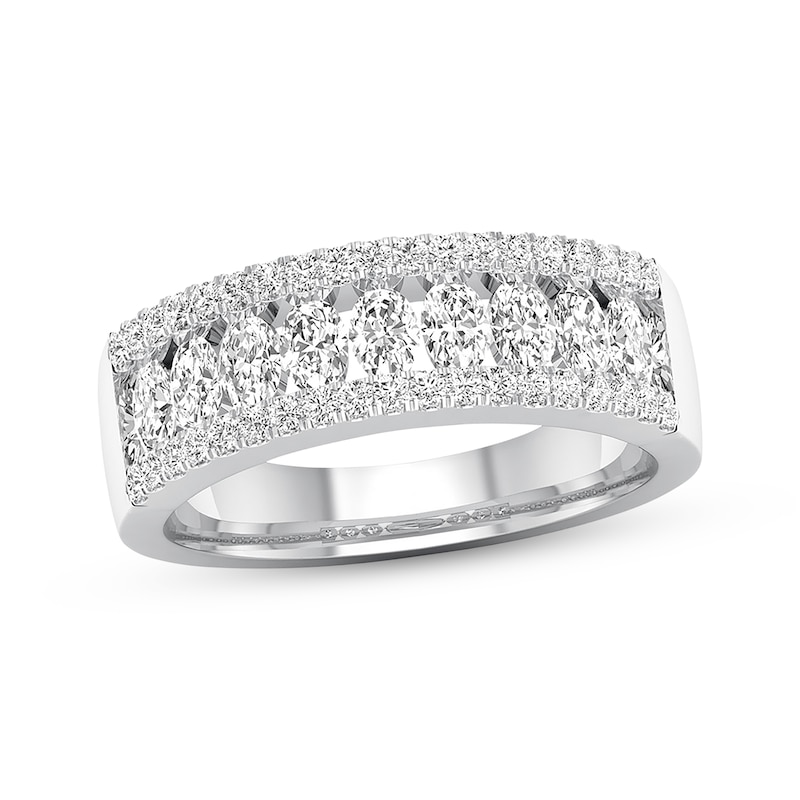 Main Image 1 of Previously Owned Diamond Anniversary Band 1 ct tw Oval and Round-Cut 14K White Gold