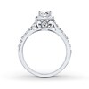 Thumbnail Image 2 of Previously Owned THE LEO Engagement Ring 1 ct tw Emerald/Round-cut Diamonds 14K White Gold