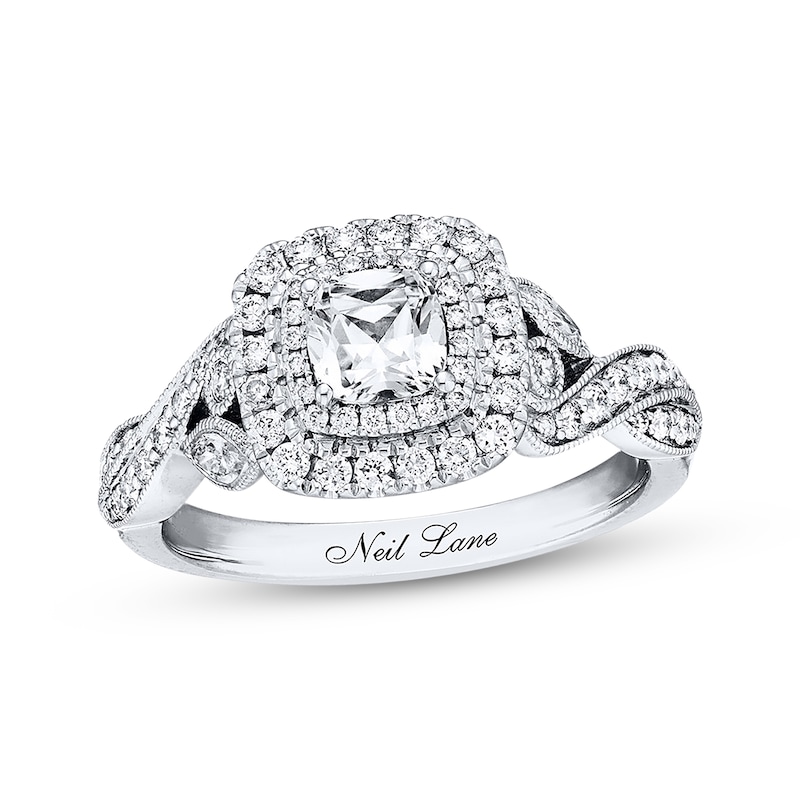 Main Image 1 of Previously Owned Neil Lane Diamond Engagement Ring 1 ct tw Cushion, Marquise & Round-cut 14K White Gold