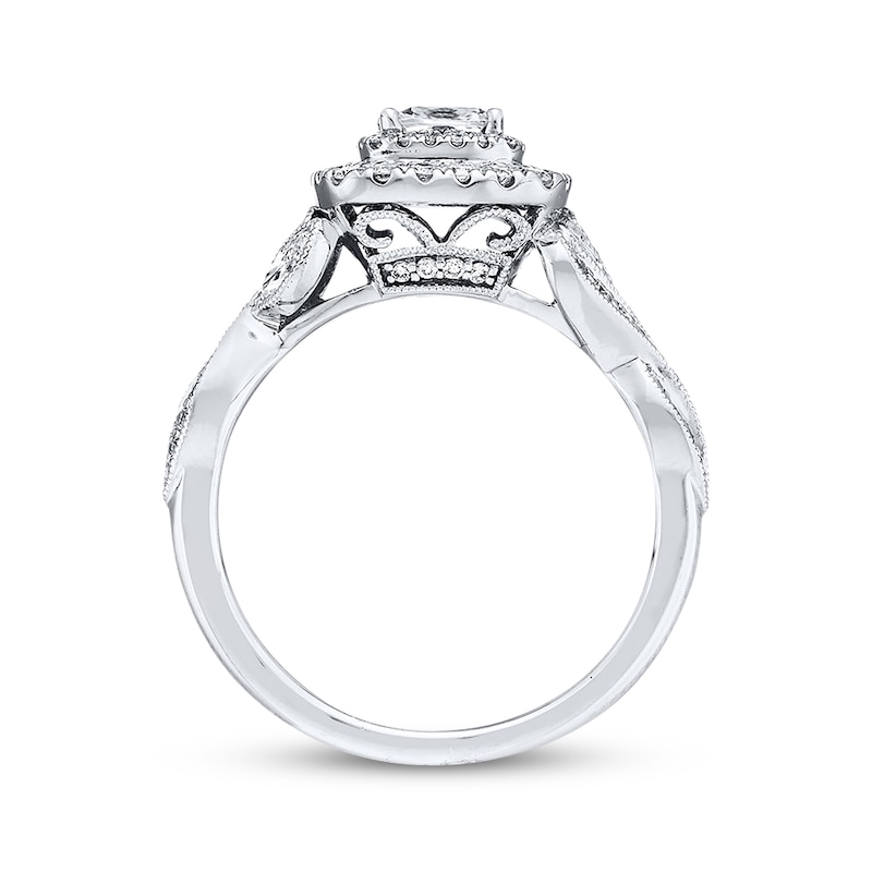 Main Image 3 of Previously Owned Neil Lane Diamond Engagement Ring 1 ct tw Cushion, Marquise & Round-cut 14K White Gold